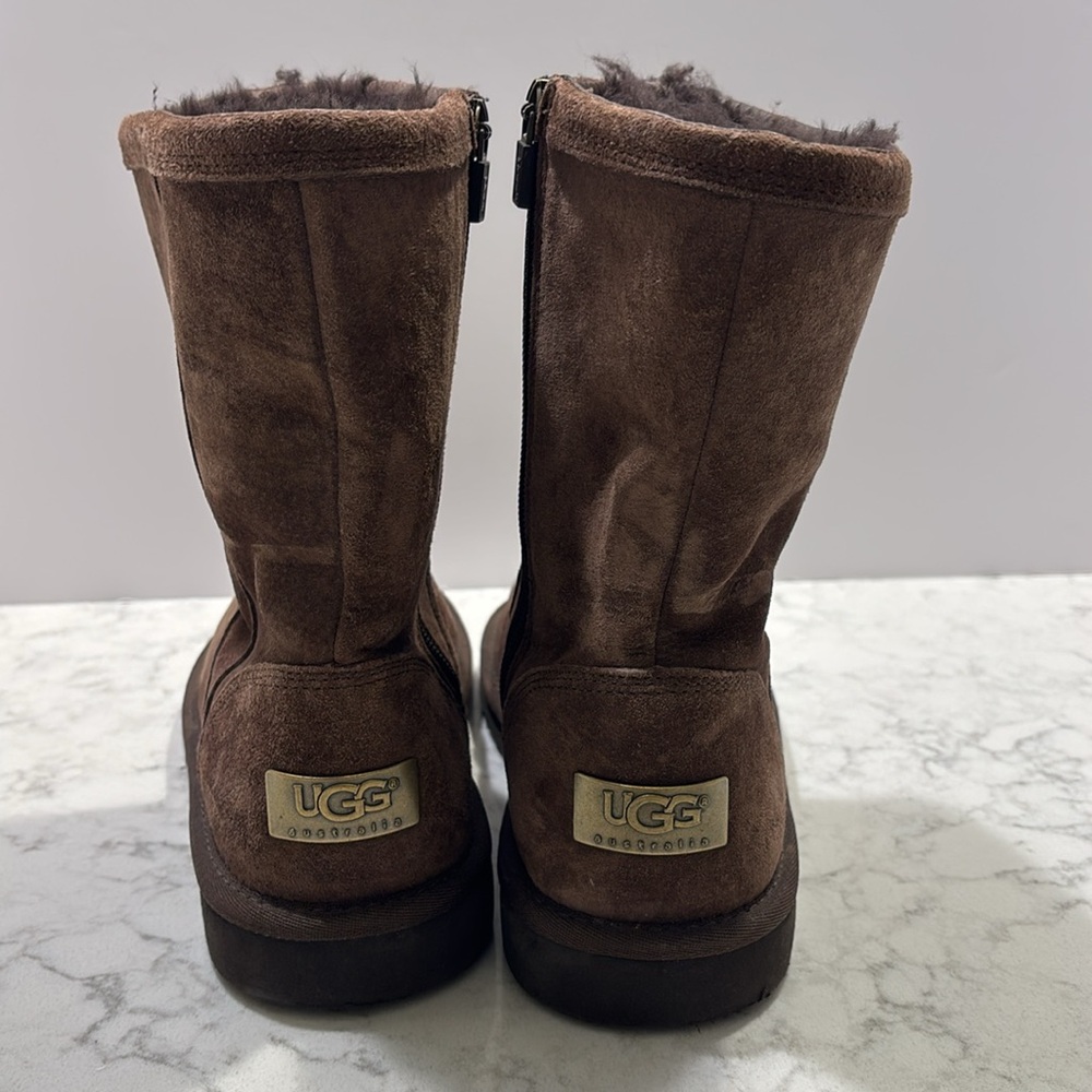 UGG Australia Roslyn Espresso Brown Suede Zip Side Boots Women’s size‎ 8 - Picture 5 of 9